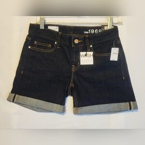 🖤GAP 1969 Women's REAL STRAIGHT SHORTS DARK BLUE SZ 25 READ DESCRIPTION